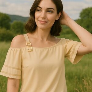 Yellow Off-Shoulder Women's Top